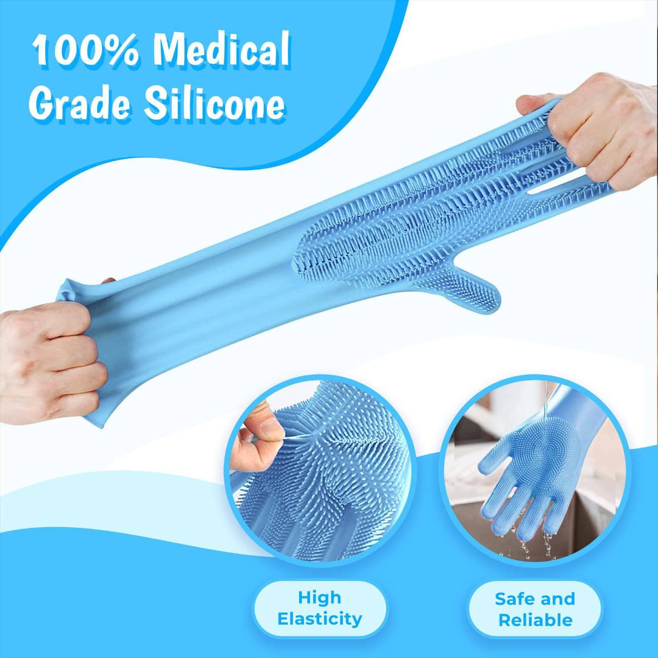 🧤 PetAura™ Magic Pet Grooming & Cleaning Gloves – Silicone Bath Scrubber, Hair Remover & Multi-Use