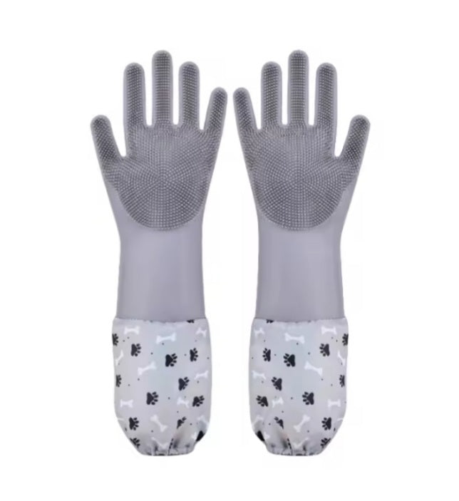 🧤 PetAura™ Magic Pet Grooming & Cleaning Gloves – Silicone Bath Scrubber, Hair Remover & Multi-Use