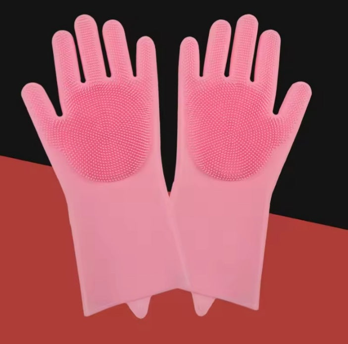 🧤 PetAura™ Magic Pet Grooming & Cleaning Gloves – Silicone Bath Scrubber, Hair Remover & Multi-Use