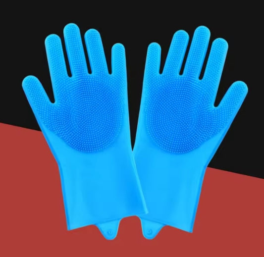 🧤 PetAura™ Magic Pet Grooming & Cleaning Gloves – Silicone Bath Scrubber, Hair Remover & Multi-Use