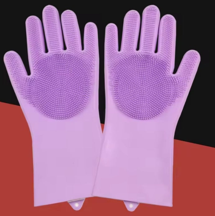 🧤 PetAura™ Magic Pet Grooming & Cleaning Gloves – Silicone Bath Scrubber, Hair Remover & Multi-Use
